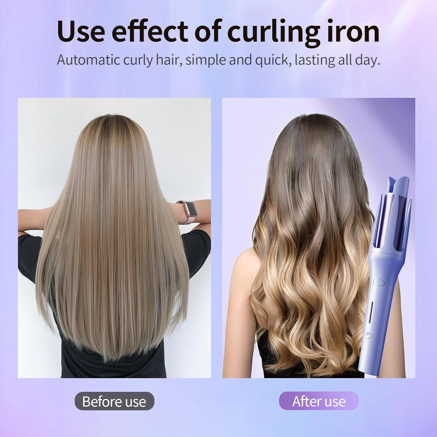 Velasko Self Curling Hair Curler, Extended Barrel 32Mm Anion Rotating Curling Iron, Electric Portable Hair Curler for Long Hair Women Quick Modeling Beach Waves image number 1