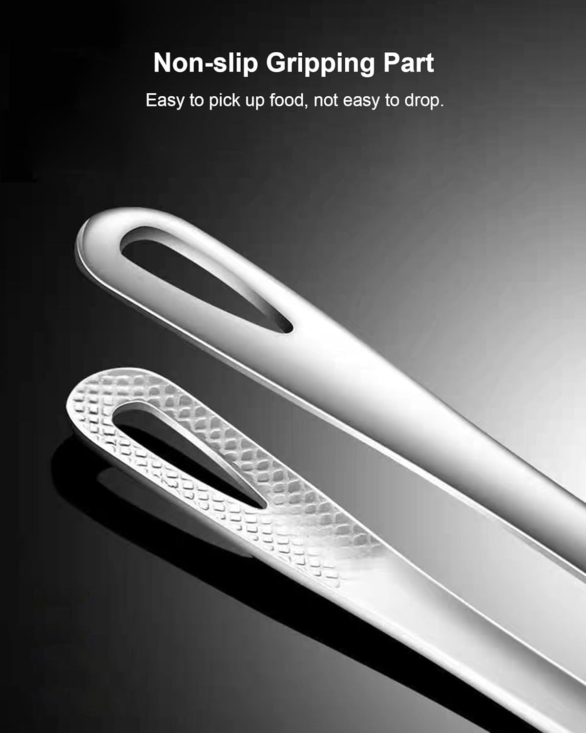 2 Pcs 11 Inches Korean BBQ Tongs Stainless Steel Grill Tongs Cooking Tweezers Japanese Barbecue Tong for Kitchen Cooking Salads Pasta Buffet Food Serving image number 5