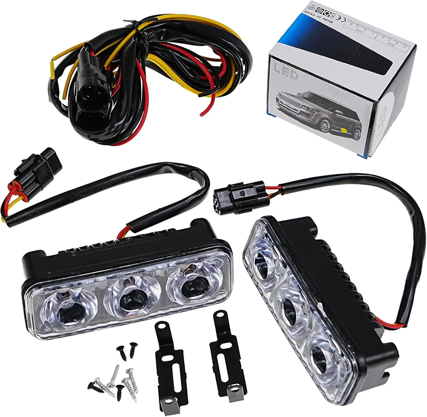 2-Pack Universal Super Bright LED Daytime Running Lights (DRL) for Cars, Trucks, Suvs &ndash; 6000K Daylight White, 12V 24V Compatible, IP67 Waterproof, Easy Installation, Durable ABS Housing image number 6