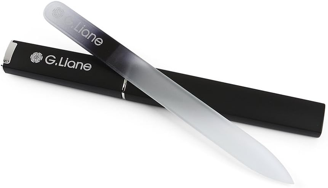 Crystal Glass Nail File Professional Double Sided Etched Crystal Nail File Set for Nail Art & Nail Care Alternative to Metal Nail Files Emery Boards & Buffer (Rainbow Black). - Rainbow Black image number 2