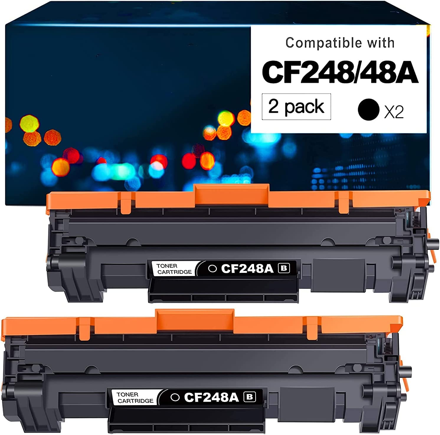 2 Pack CF248A 48A Toner Cartridge Compatible with HP Laserjet PRO M15 M15A M15W M28 M28A M28W image number 2
