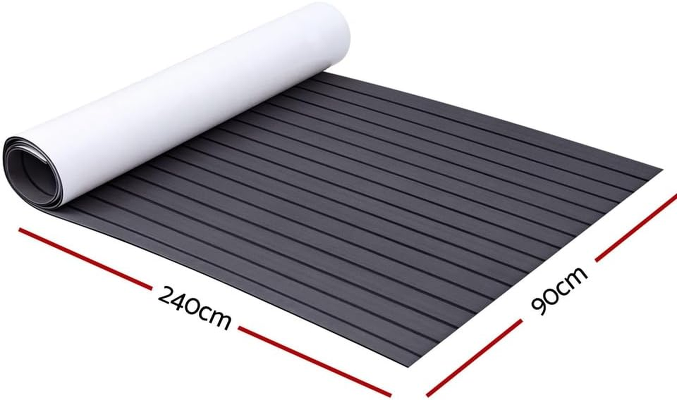 EVA Boat Flooring Foam Mat Decking, DIY Rectangular Boats Mats Carpet Sheet Sea Flooring Trailer Roller Accessories Decor for Motorboat Yacht Kayak Swim Platform, Dark Grey