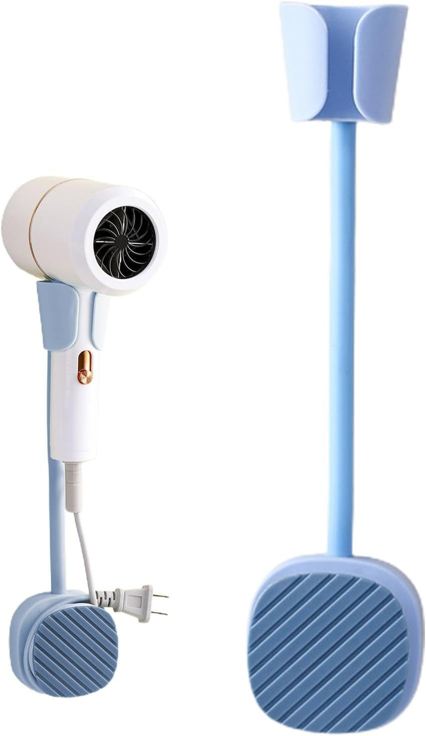 Blow Dryer Holder Organizer - 360-Degree Adjustable Hands-Hair Dryer Rack - Adhesive Blow Dryer Organizer No Punching with Cable Hook image number 6