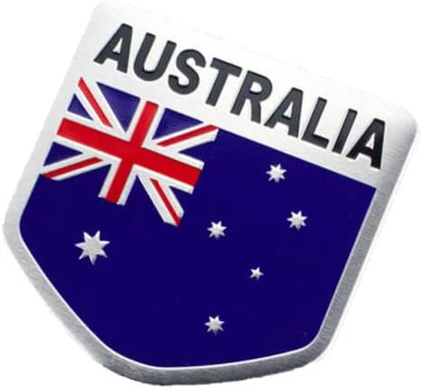 AIMALL Flag of Australia Germany Aluminium Car Emblem Badge Decal Sticker 5X5Cm (1.97X1.97In) &ndash; Weather-Resistant Vehicle Sticker, Durable Aluminium Alloy