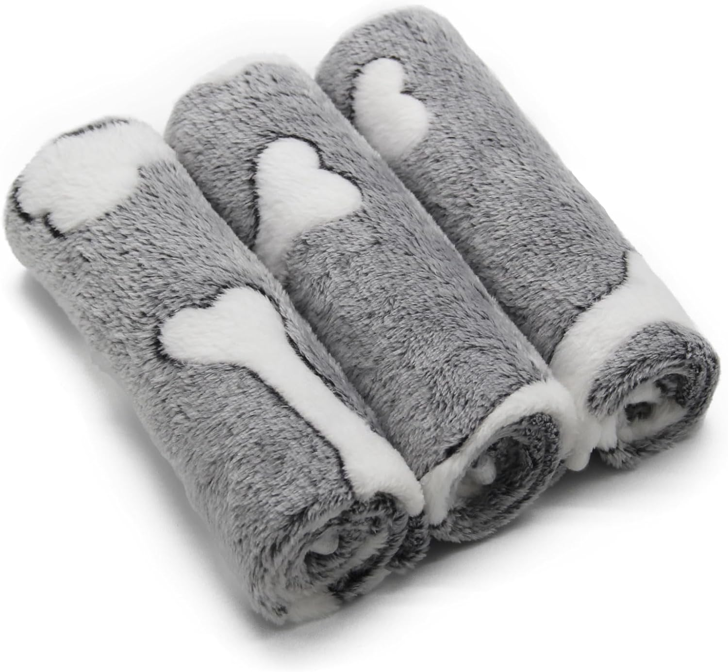 1 Pack 3 Puppy Blankets Super Soft Warm Sleep Mat Grey Cute Print Blanket Fluffy Fleece Pet Blanket Flannel Throw Dog Blankets for Small Dogs Puppy Dogs Fluffy Cats,Bone-Large(40"X30") image number 5
