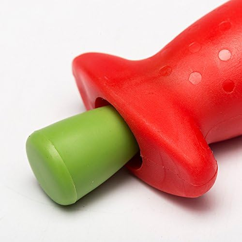 Coralpearl Strawberry Huller Stainless Steel, Tomato Top Stem Stalk Remover, Berry Core Pit Seed Extractor, Kitchen Aid Claw Corer Pitter Gadget, Fruit Prep Knife Cutter Helper Multi Tool Set Red (2) image number 1