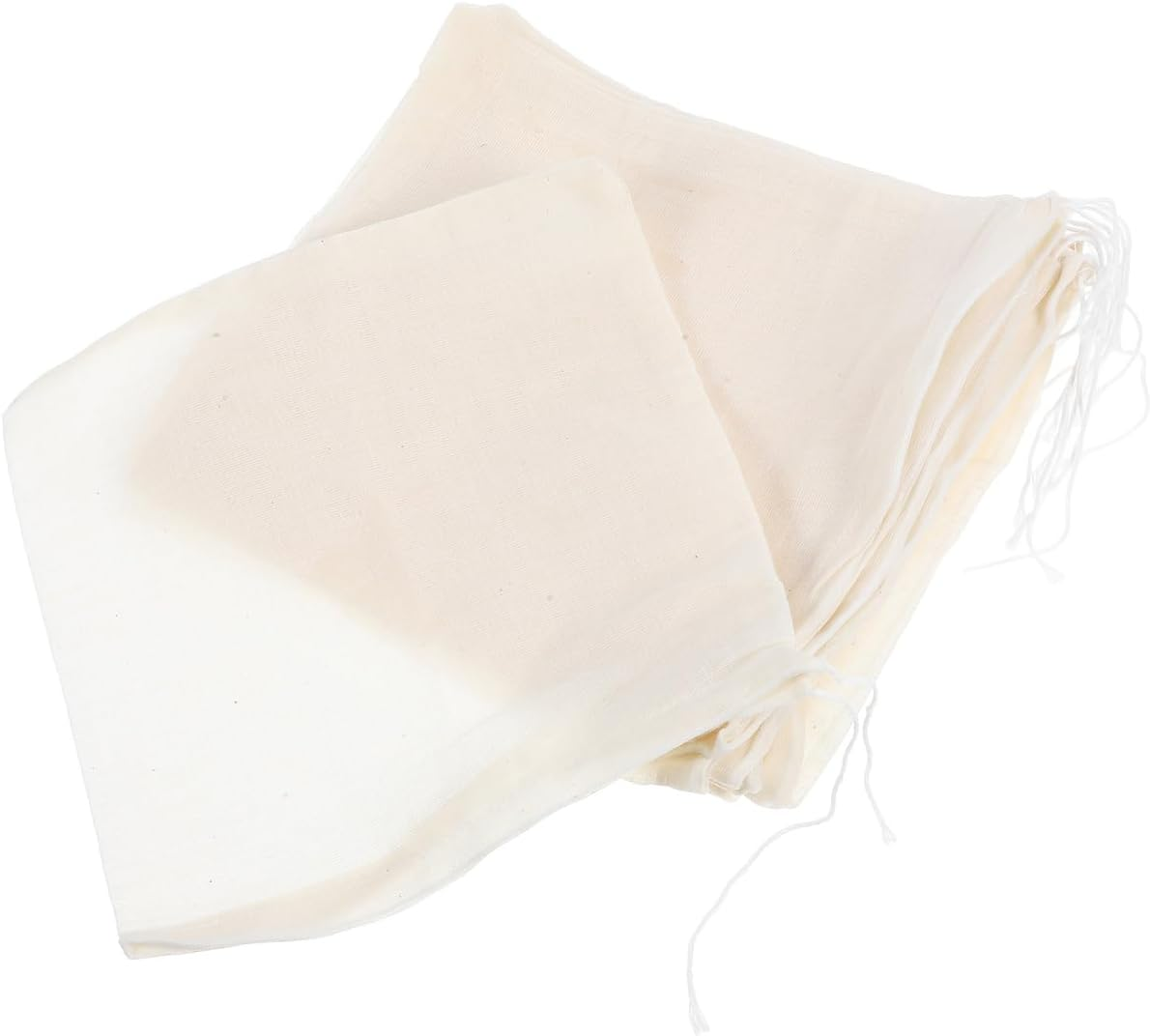 10Pcs Reusable Tea Brew Bags Soup Gravy Filter Bags Large Muslin Drawstring Tea for Loose Leaf image number 5