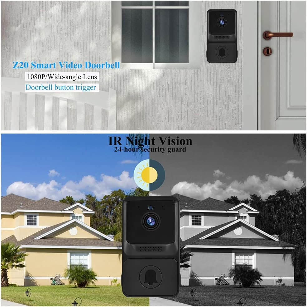 Domary 1080P High Resolution Visual Smart Security Doorbell Camera Wireless Video Doorbell with IR Night Vision 2-Way Audio Real-Time Monitoring image number 2