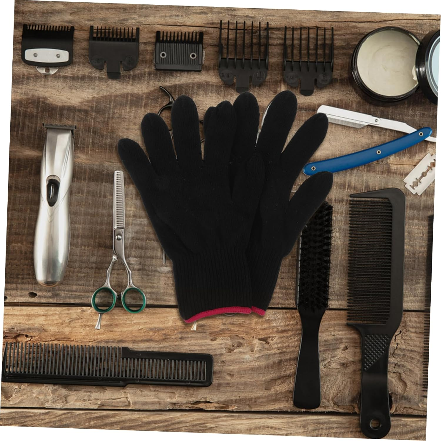 Heat Resistant Hair Styling Gloves Thermal Protection Gloves for Curling and Straightening Black Heat Proof for Salon and Home Use image number 2