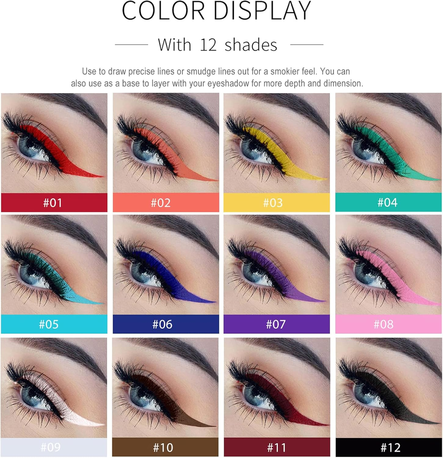 Coloured Eyeliner, Purple Eyeliner, Waterproof Liquid Eyeliner All Day Long-Lasting Eye Liners, Colourful Eyeliner for Eye Makeup Tools, Purple image number 5