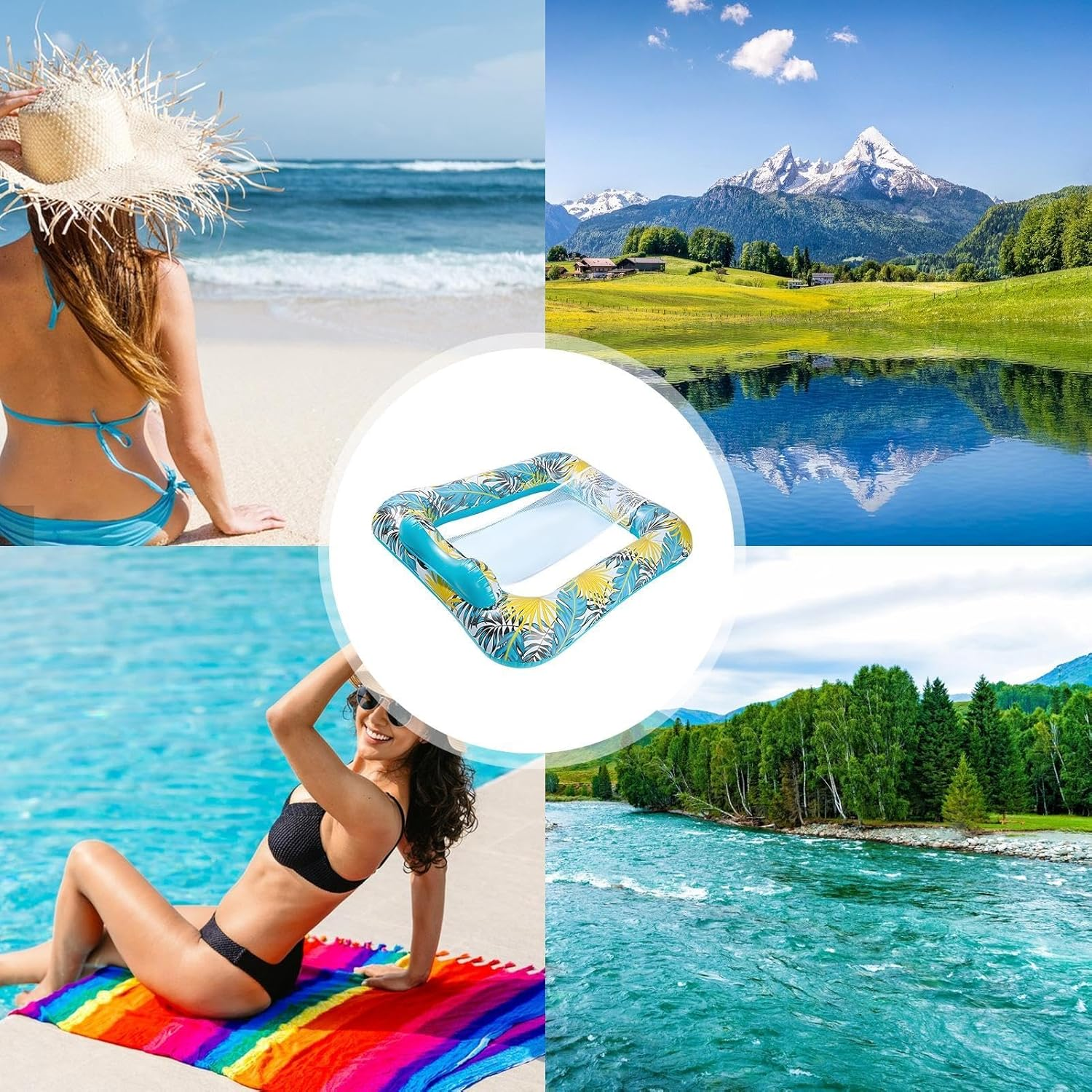 Inflatable Pool Floats,Floating Chairs, Rafts, Folding Lounger for Outdoor Activities | Pool Lounger for Pool Relaxation, Swimming & Outdoor Activities and for Adults Seeking Comfort in Pools image number 6