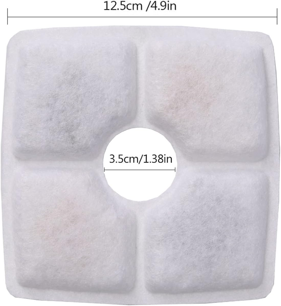 12 Packs Cat Water Fountain Filters, Hantoc Replacement Pet Water Fountain Filters 2.4L for Flower Fountains Replacement Filters with Resin and Active Carbon for Drinking Fountains for Cats and Dogs image number 4
