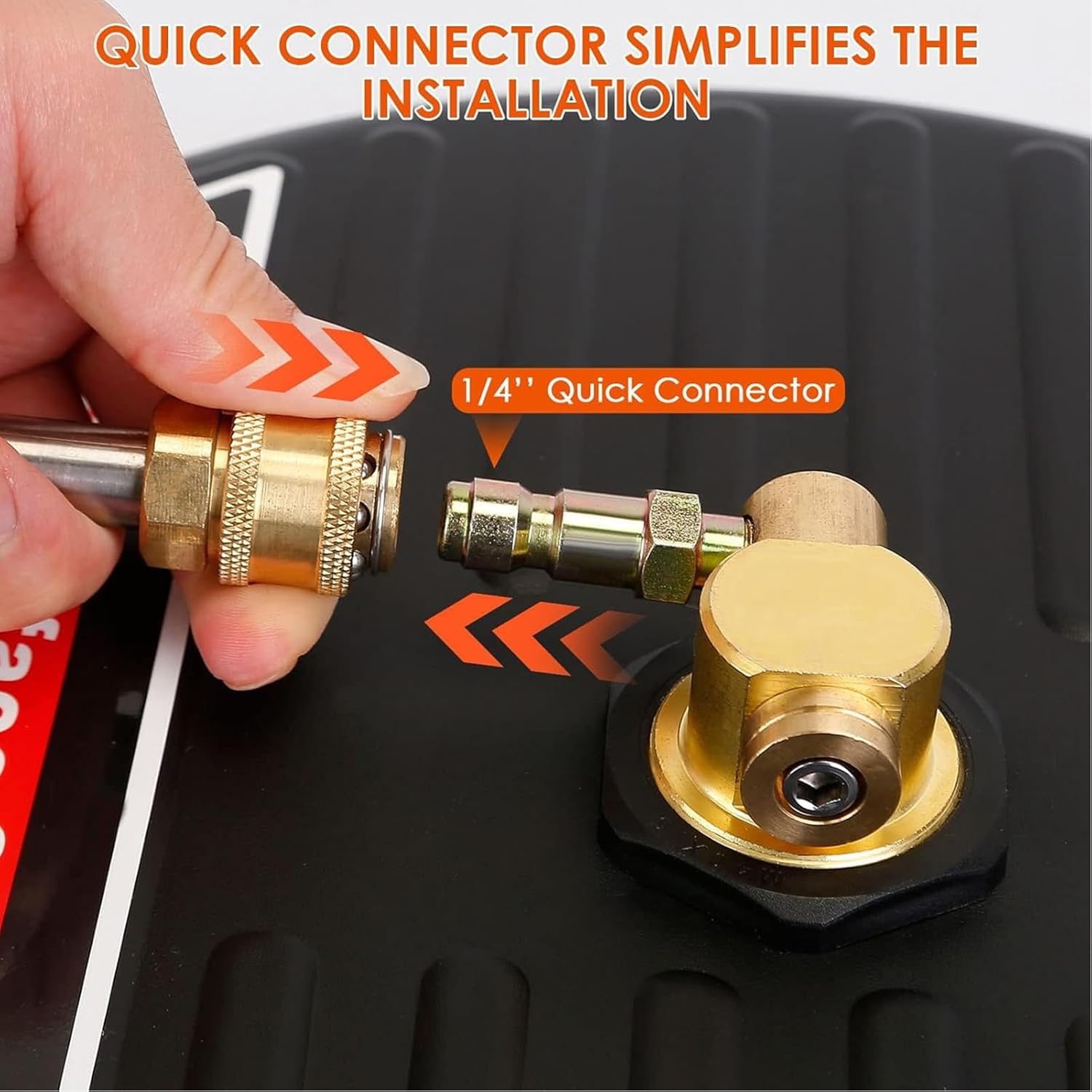 Pressure Washer Surface Cleaner, 4000PSI Pressure Washer Circle Attachment,15In Power Washer Disc Attachment with 2 Extension Wands for Cleaning Driveway, Sidewalk, Deck, Patio, Black image number 2