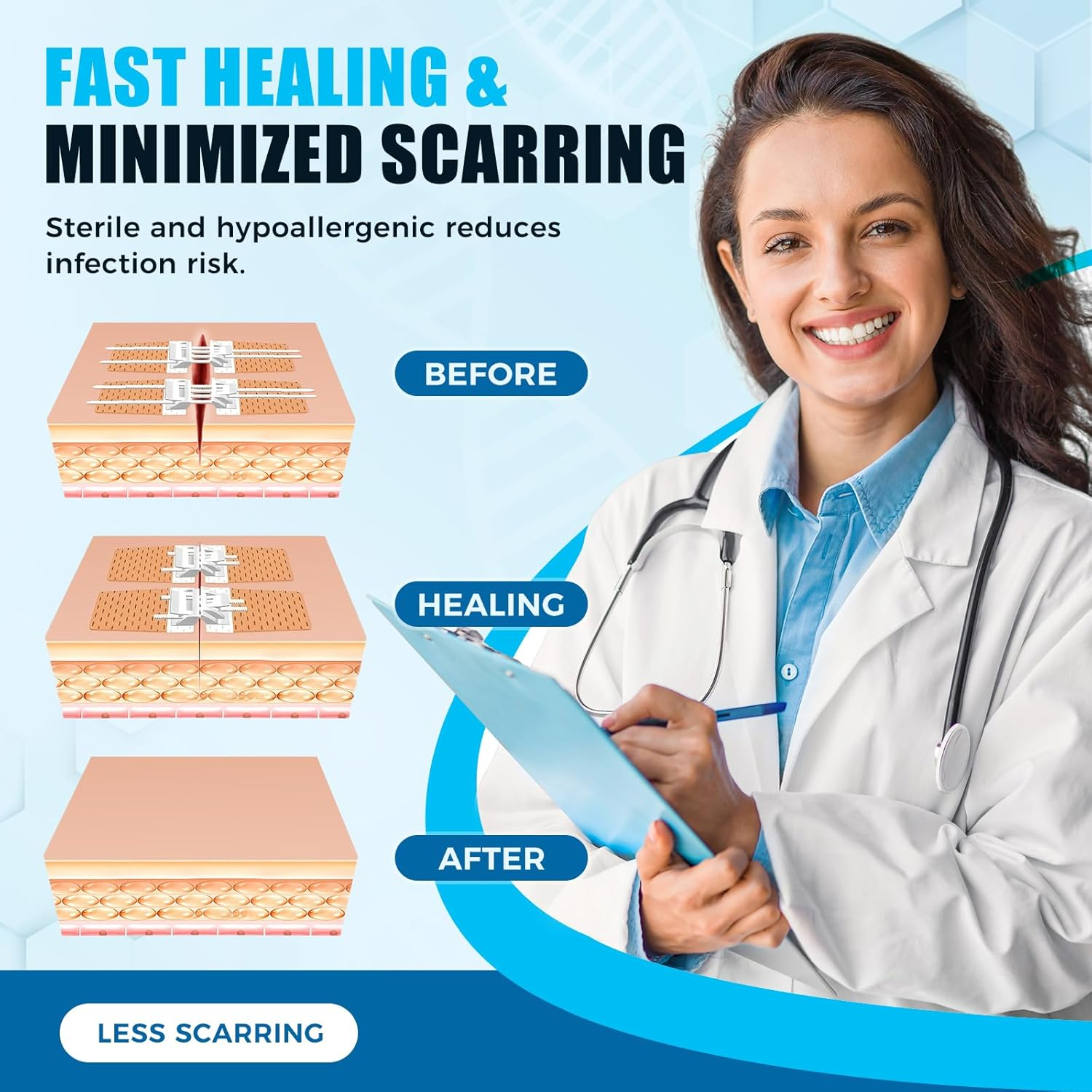 Emergency Wound Closure Device, Zip Stitch Sutures Bandaids Kit 2 Pcs- Repair Wounds without Stitches, Great for Outdoor Activities Such as Hiking, Exploring Wild Nature, Quick Clot image number 3