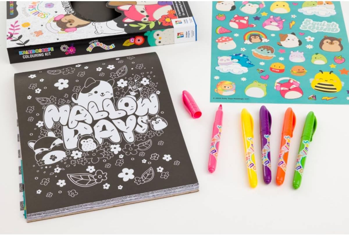 Kaleidoscope Colouring Kit Squishmallows - 64-Page Activity Book with 6 Markers and 50+ Stickers image number 6