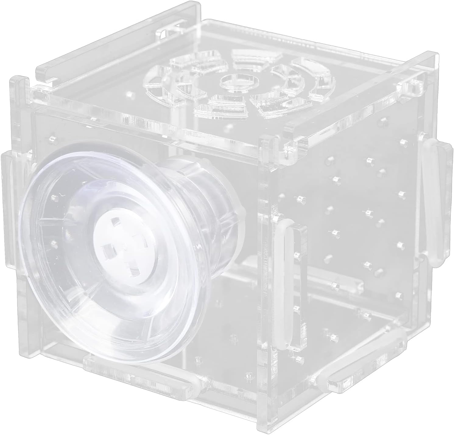 Fish Breeding Box, Aquarium Hatchery Transparent Fish Isolation Box with Feeding Hole for Shrimp(Single Grid Small Mini 6 * 6 * 6) image number 5