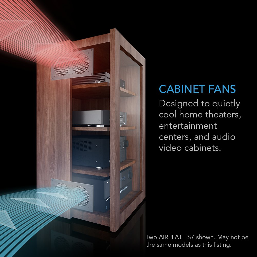 AC Infinity AIRPLATE S5 Quiet Cooling Fan System 8 with Speed Control for Home Theater AV Cabinets image number 5