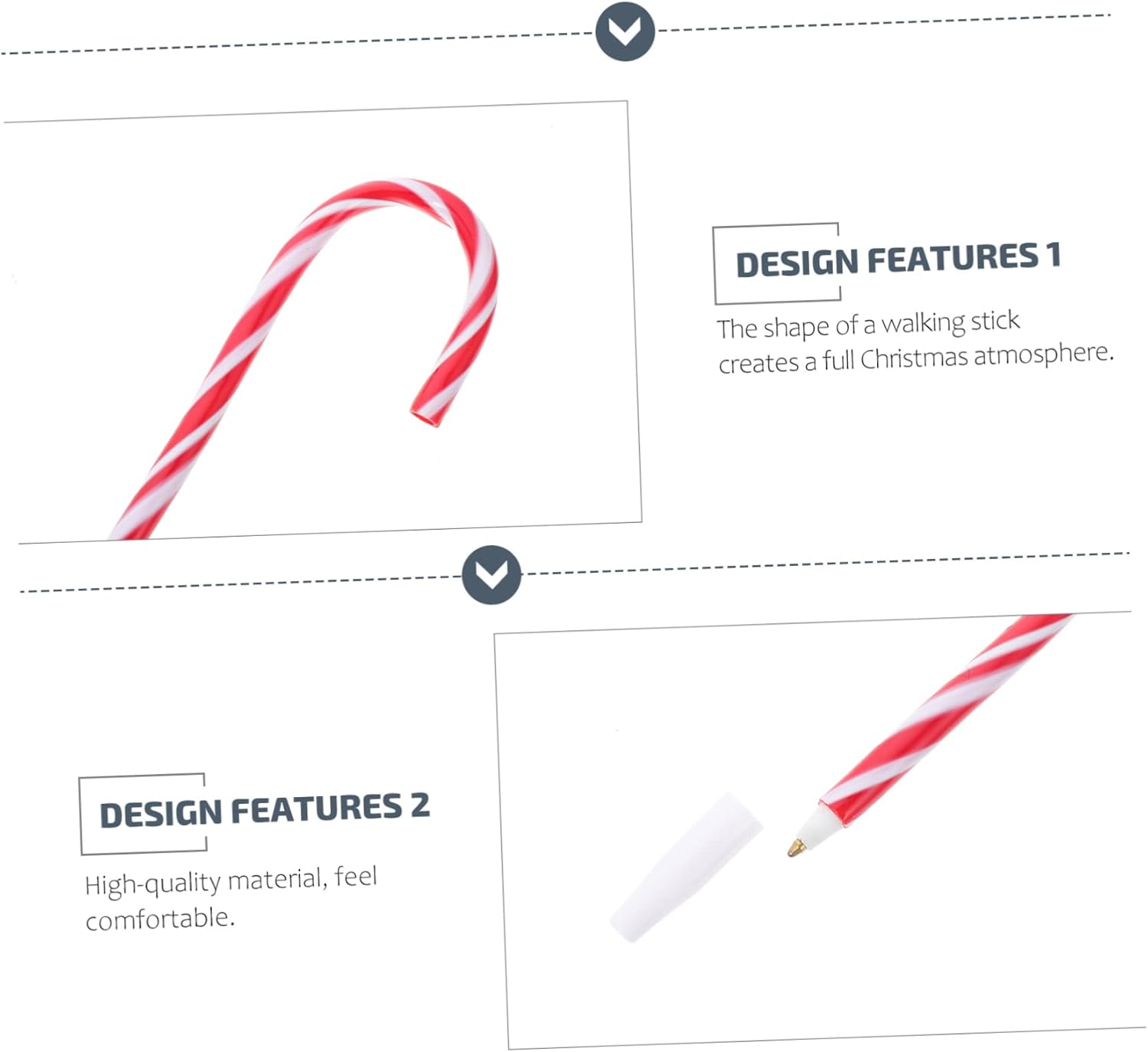 6Pcs Christmas Cane Pen Writing Pen Cute Stationery for Boys and Girls Umbrella Twist Design for Boy Girl'S Random Color image number 4