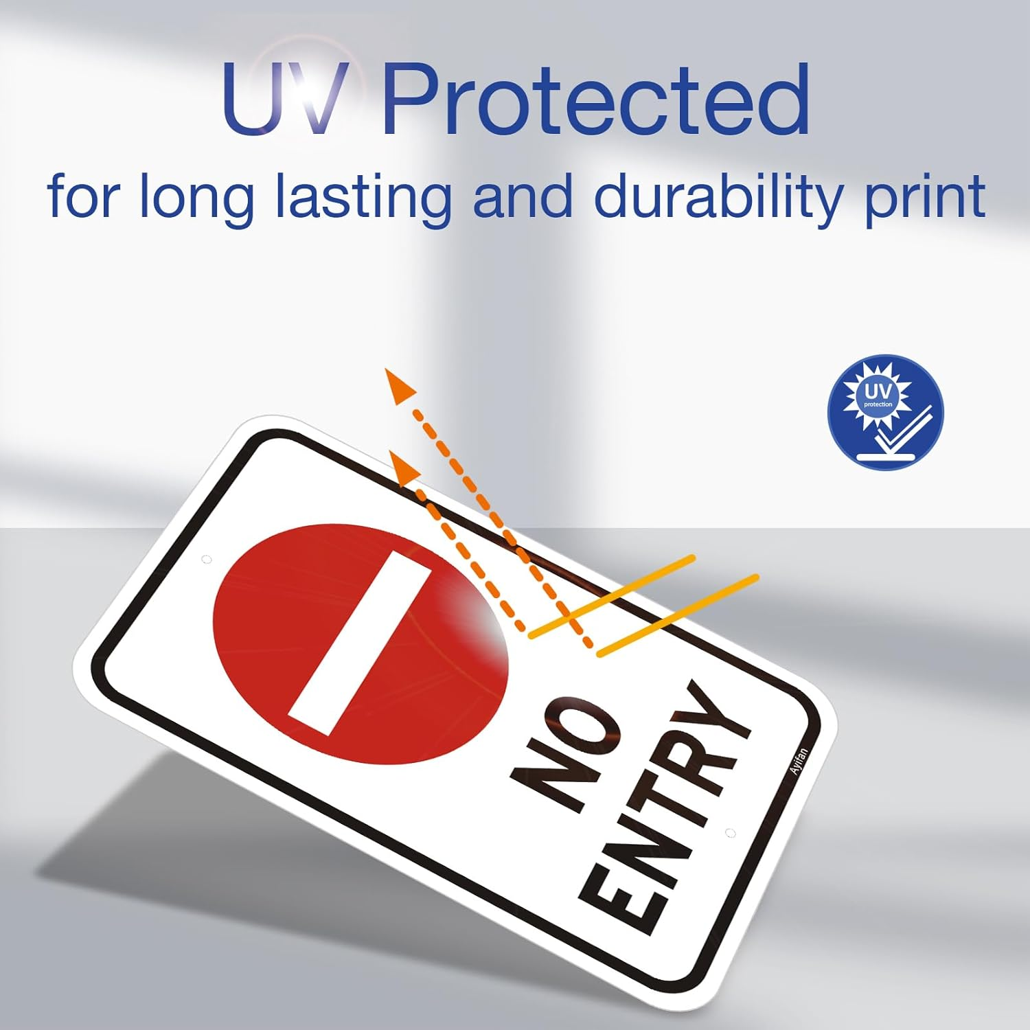 No Entry Sign, Reflective Do Not Enter Metal Signs, 12 X 18 Inches Rust-Free Aluminum, UV Protected, Easy Mounting Metal Warning Safety Signs (White-No Entry) image number 4