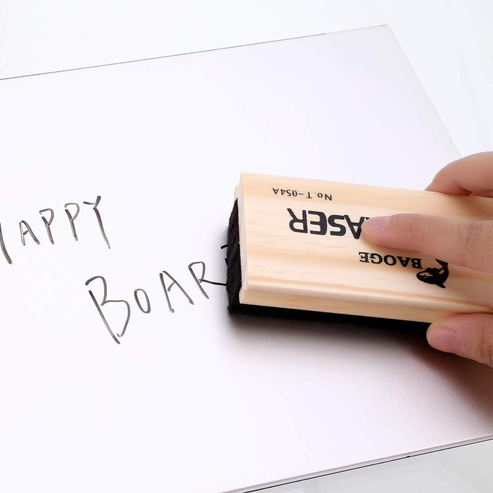 Chalk Eraser - Campus Style Pine Wood Chalkboard Blackboard Cleaner Wooden Felt Eraser Duster Engravable College Styled DIY Gift Office School Supply 2 Pack image number 4