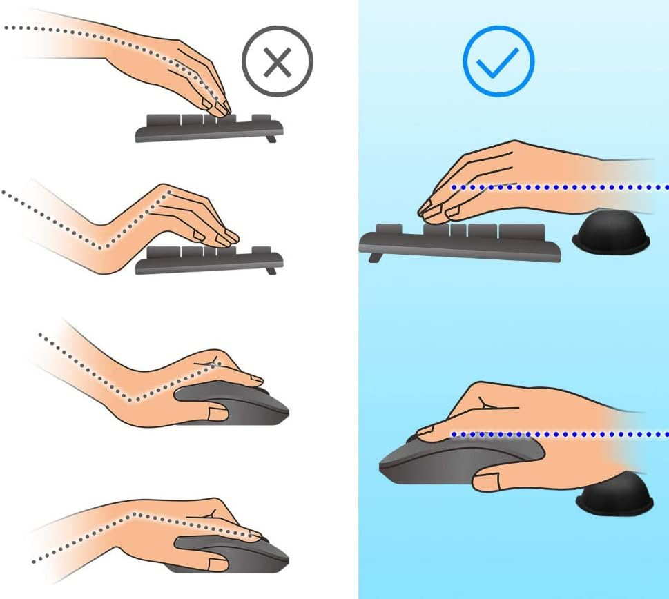 Tongke Keyboard Wrist Rest Palm Rest with Ergonomic Memory Foam Cushion for Easy Typing & Pain Relief, Anti-Slip Wrist Support for PC Laptop Computer Desktop Gaming Home Office - Black image number 1