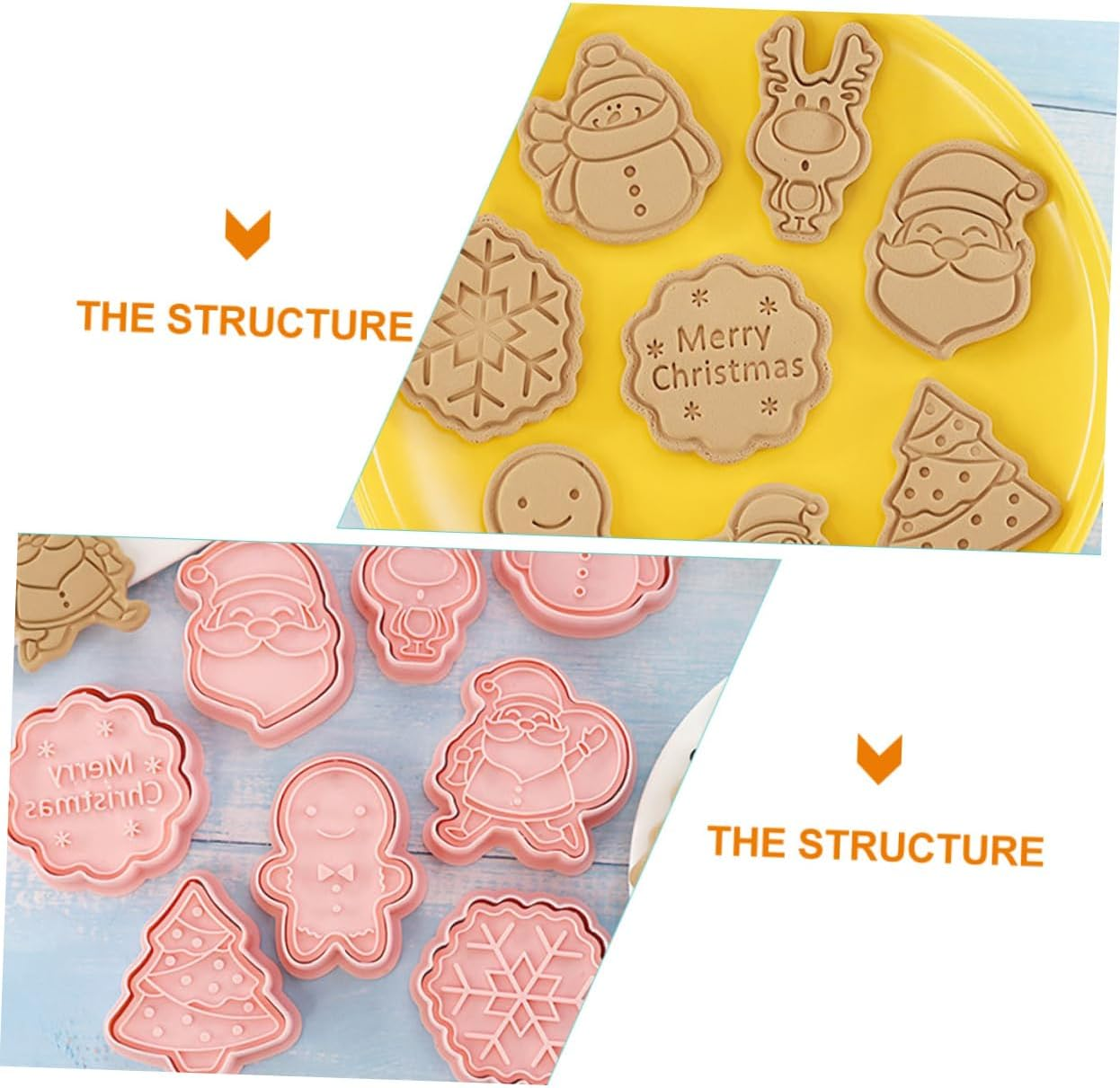 Christmas Cookie Molds Biscuit Mold 8Pcs Set Plastic DIY Baking Tools Household Kitchen Gadgets for Holiday Baking image number 6