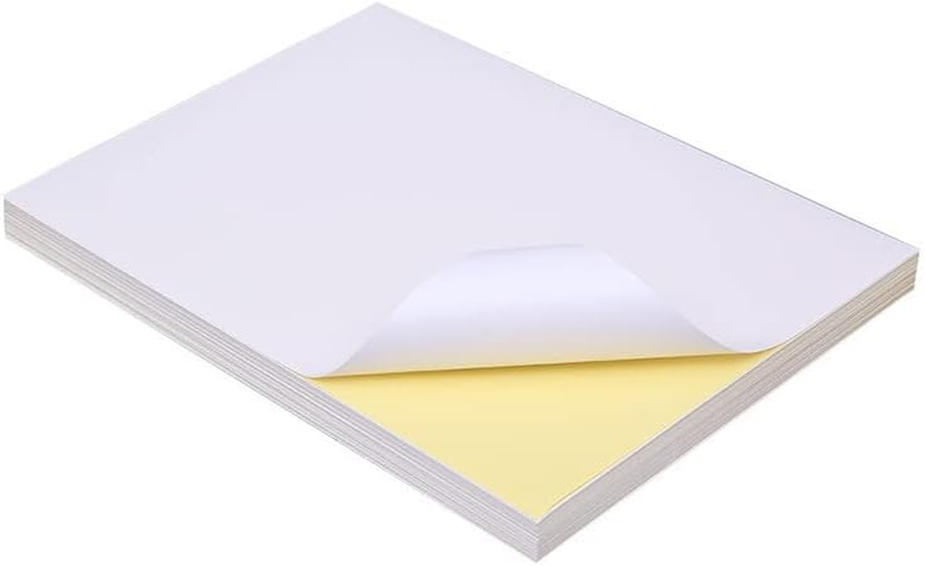 A4 Sticker Paper, Premium Matte White Sticker Paper for Inkjet and Laser Printer, 75 Sheets of Premium Printable Label Sheets, Label Printing Paper, Highly Self-Adhesive, DIY Labels image number 1