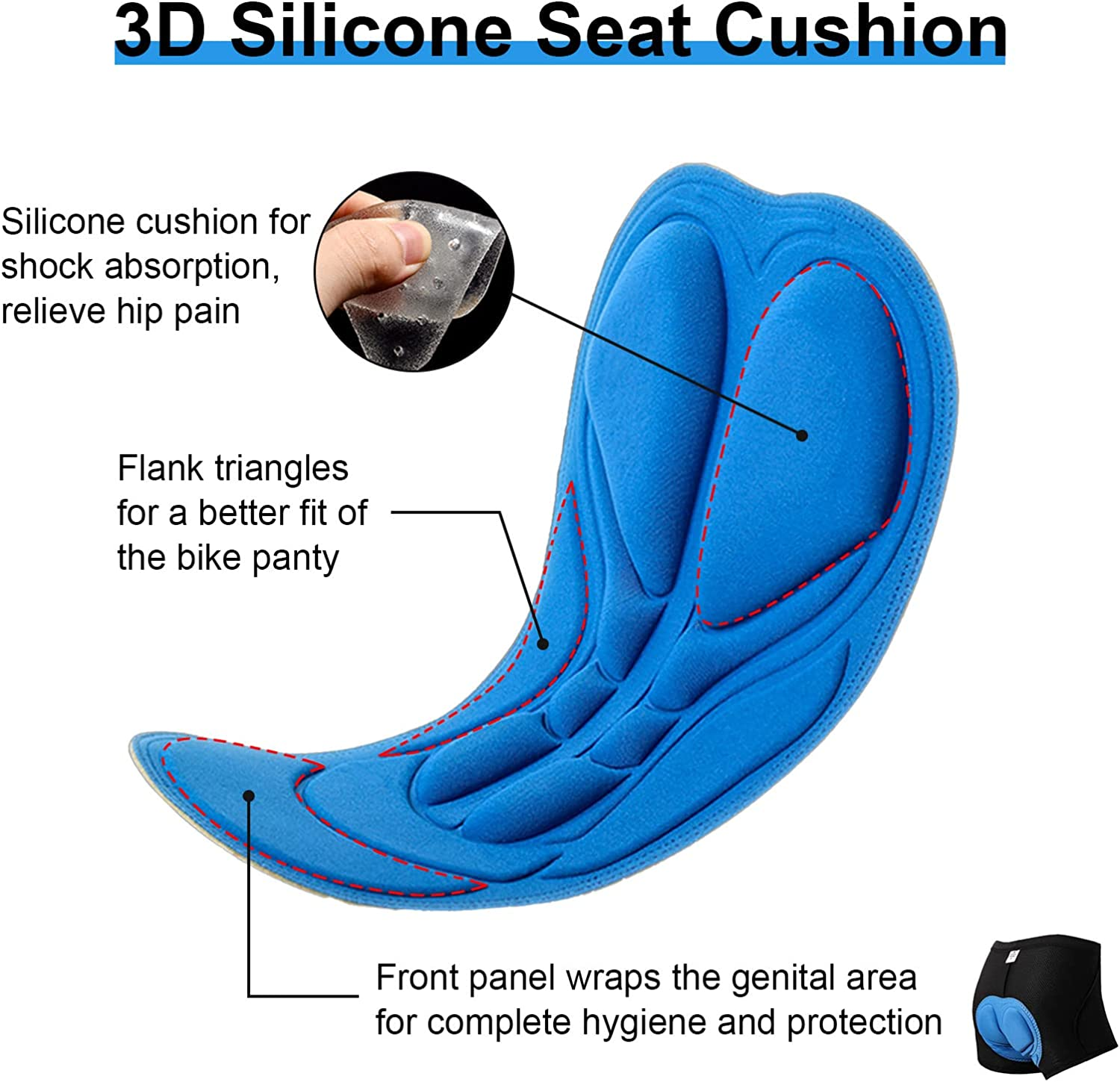 Men'S Padded Bike Cycling Shorts 3D Padding Bicycle Undershorts MTB Liner Biking Underpants image number 6