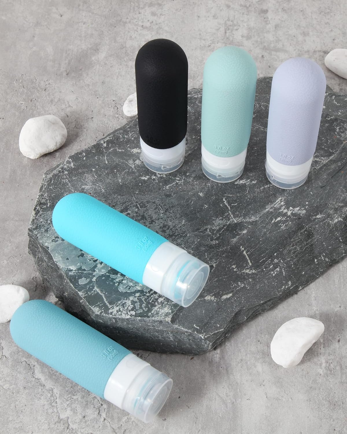 90Ml Travel Bottles Set for Toiletries, 5 Pack TSA Approved Silicone Travel Toiletries Bottles, BPA Free Leak Proof Refillable Travel Containers Essentials for Shampoo Cosmetic Lotion image number 5