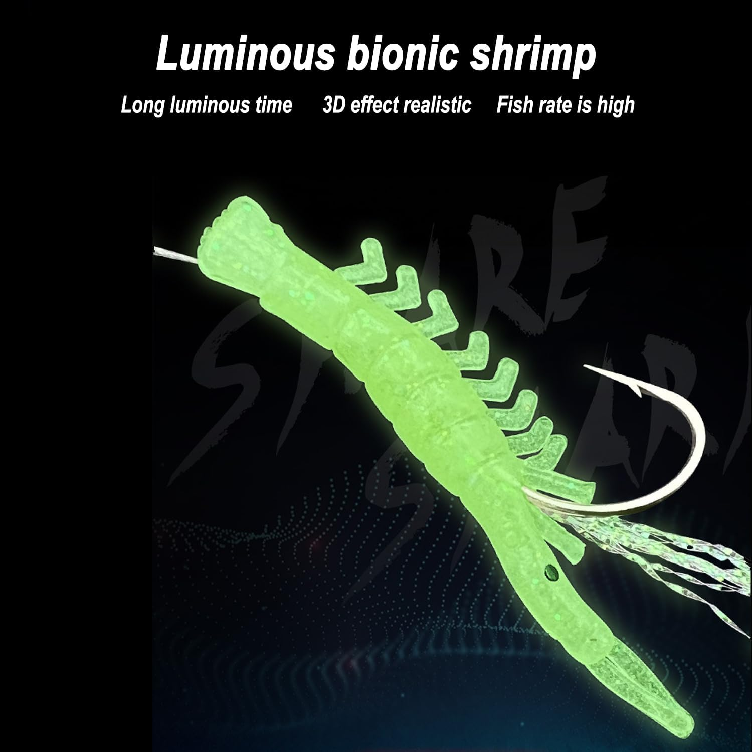 5 Pcs Pre Tied Fishing Hook Set with Bionics Lures Carbon Steel Barbed Hooks for Saltwater Includes Quick Swivels Snaps Glow Beads Flasher Bait Rigs for Fish Bites image number 5