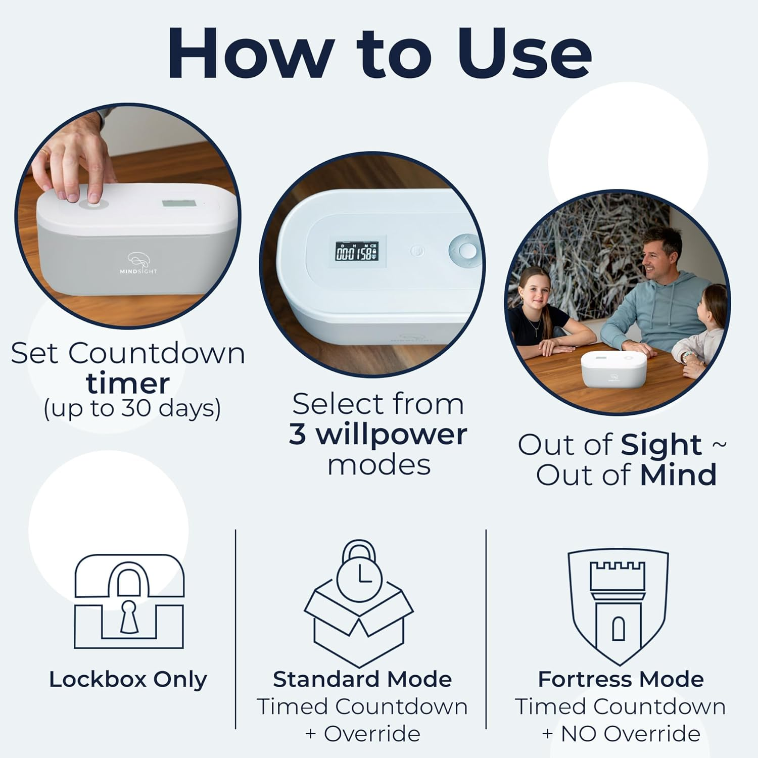 Mindsight Timed Lock Box to Help Detach from Phone, Video Games, Snacks & Cravings | Out of Sight Out of Mind | Simple Mindfulness Tool to Live in the Moment | Stress & Anxiety Relief | Teens/Adults image number 6