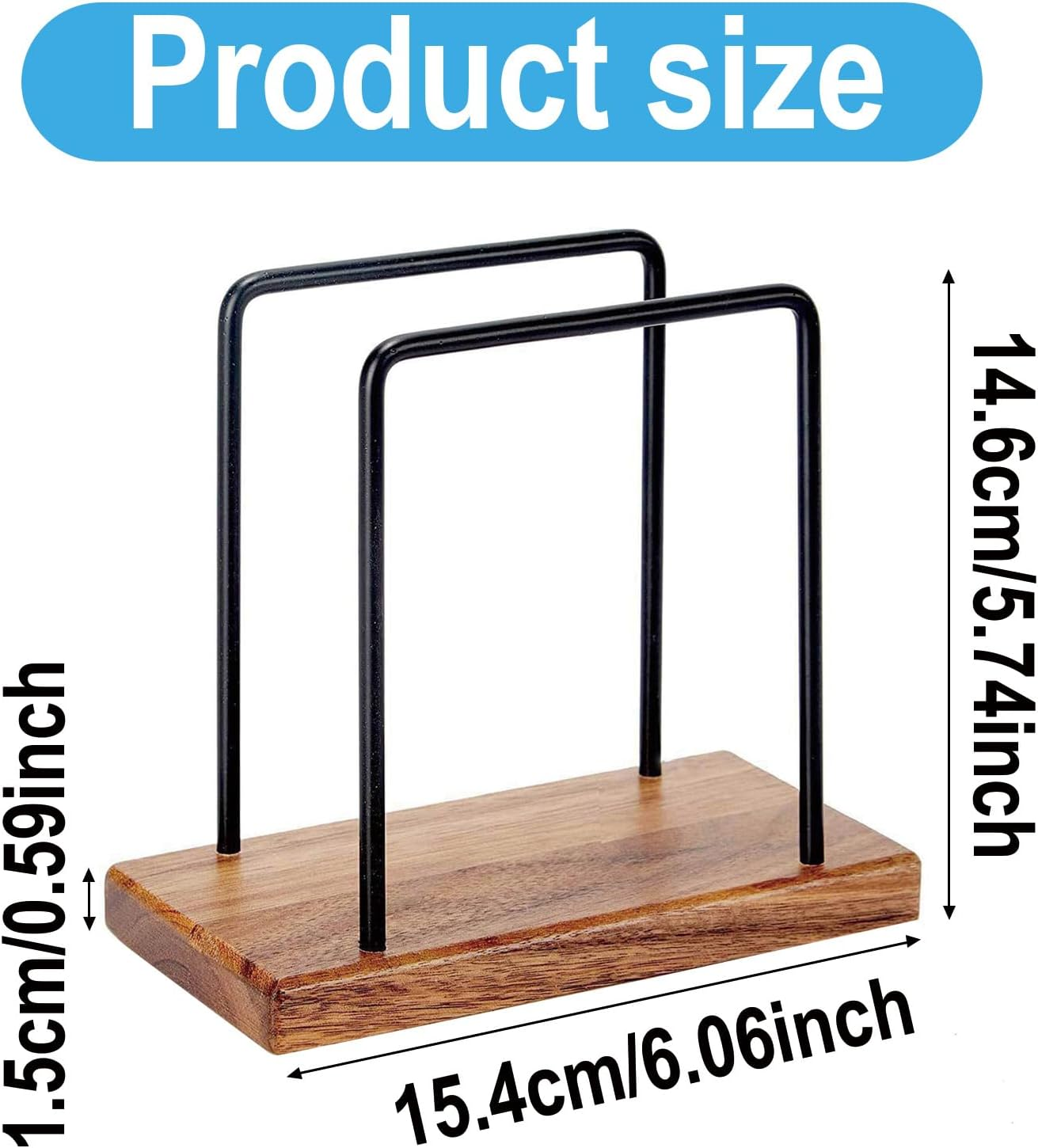 Napkin Holder, Metal and Wooden, Modern Style, Black