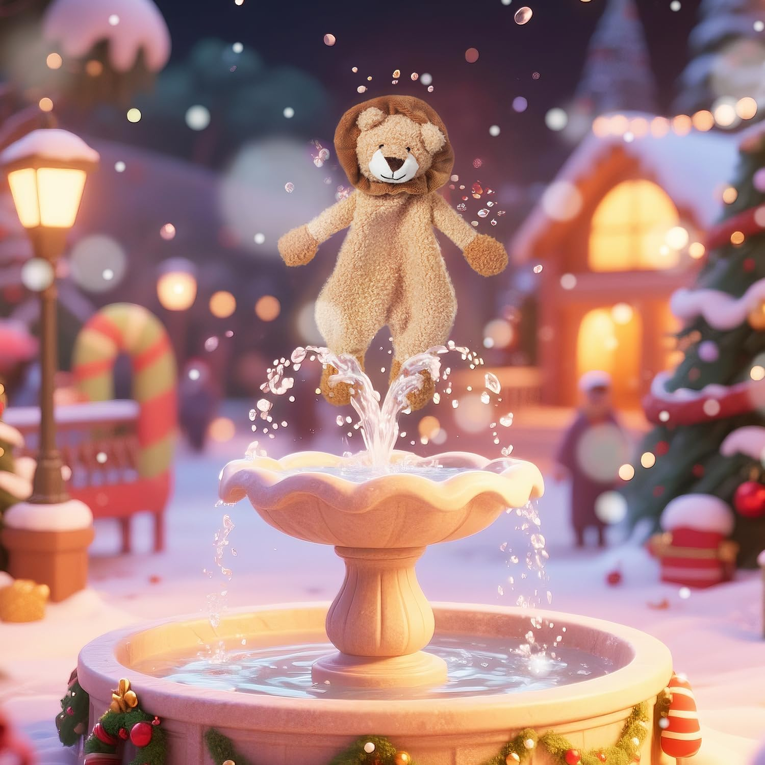 Apricot Lamb Snuggler Plush Infant Stuffed Animals Hug Lion Security Blanket Plush Baby Lovey (Hug Lion, 10Inches) image number 2