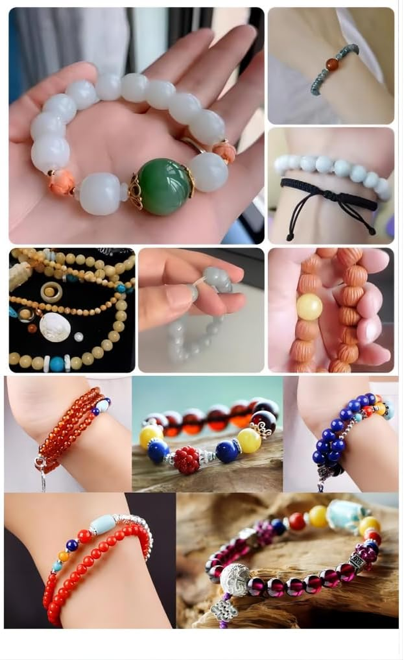 2 Roll 100M Clear Elastic Beading Threads，Stretchy Bead Cord String Stretchy Crystal Bracelet String for Bracelet,Beading, Jewelry Making (0.5&1Mm) image number 4