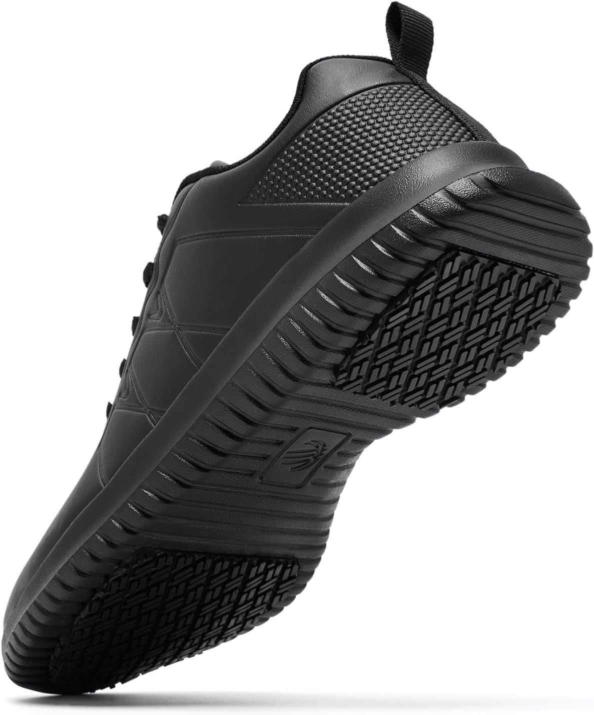 ENLEN&BENNA Non Slip Shoes for Women Food Service, Kitchen Chef Oil-Proof Slip Resistant Work Shoes Waterproof Comfort Lightweight Sneakers with Lace up Black