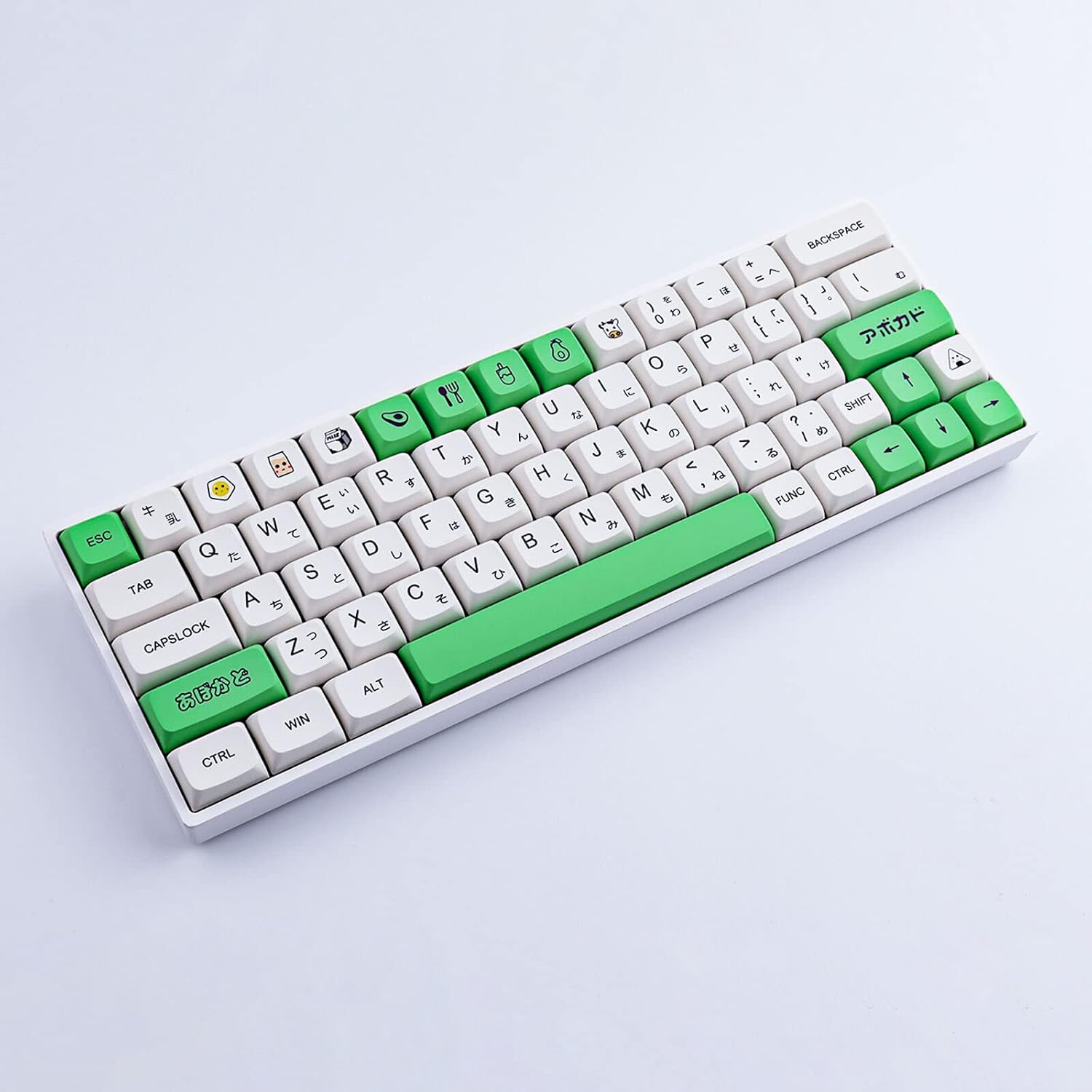 Hyekit PBT Keycaps 137 Keys XDA Profile, Dye-Sublimation Japanese Avocado Design, Cherry Gateron MX Switches Mechanical Keyboards