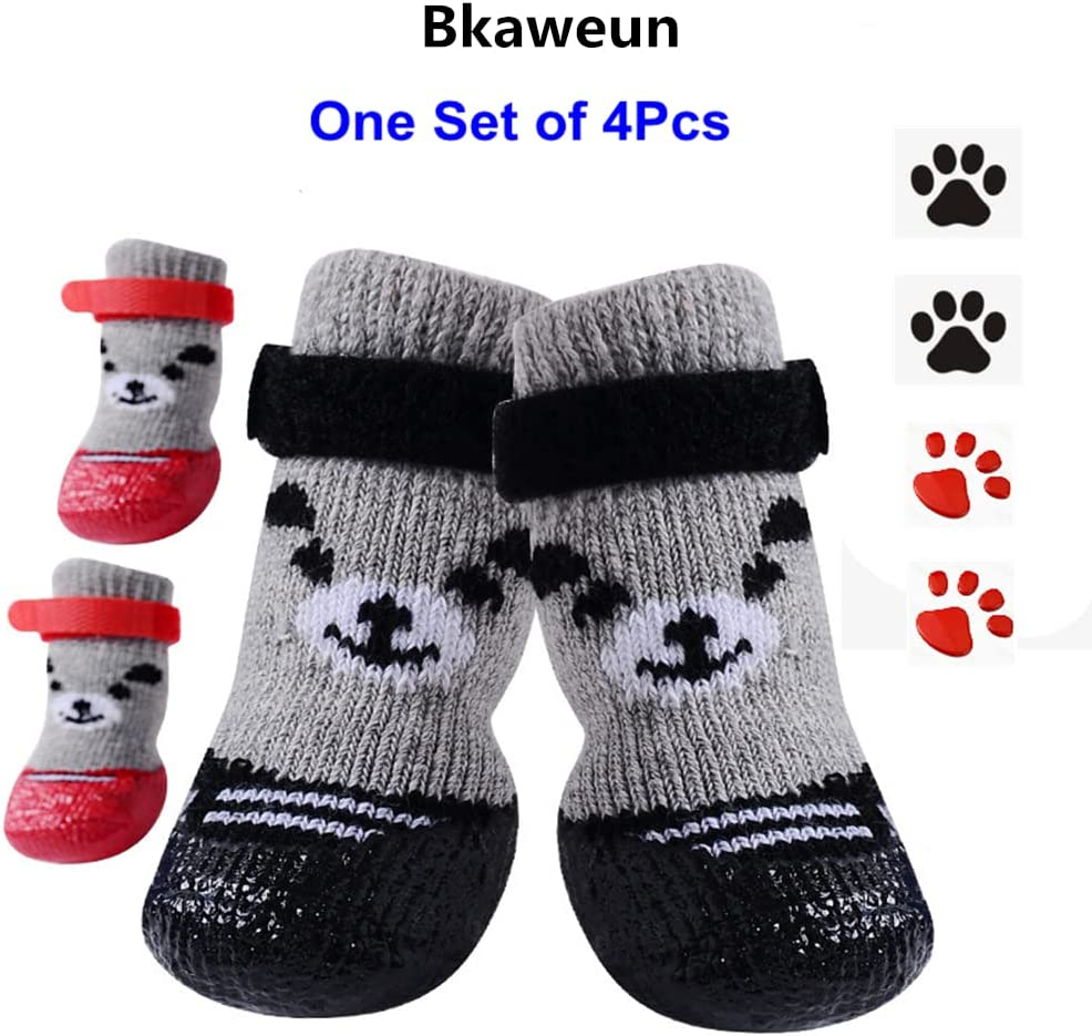 Dog Boots Waterproof Shoes Breathable Socks, with Anti-Slip Sole and Adjustable Magic Tape All Weather Protect Paws Only Fit for Small Dog(4Pcs)(Red, M) image number 4