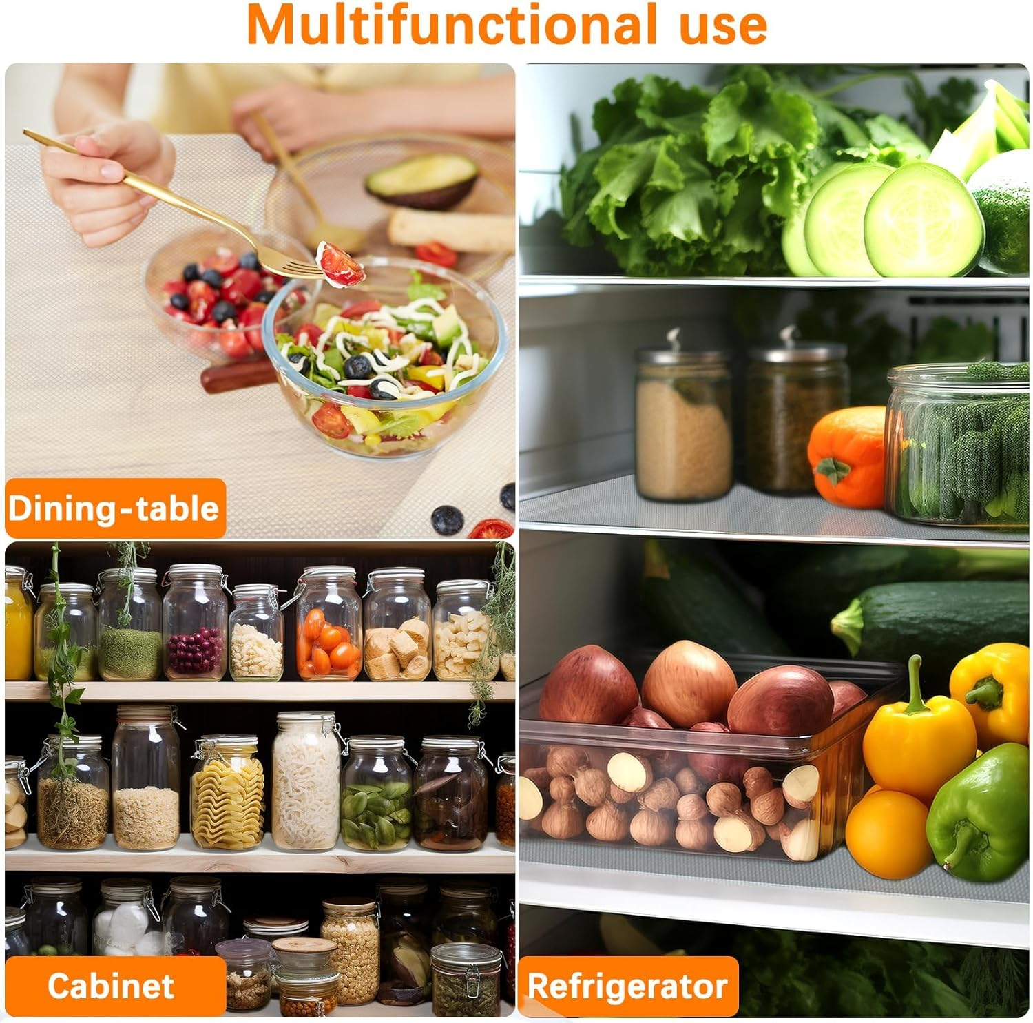 Shelf Liner 44.5Cm X 5M, Yiaxoyia Non-Slip Oil-Proof Cabinet Paper Drawer Liner for Kitchen Cabinet, Refrigerator, Shelves, Storage, Desks, Washable & Non Adhesive (Grey Dots Pattern 2 Roll) - Grey Dots 2 Roll image number 2