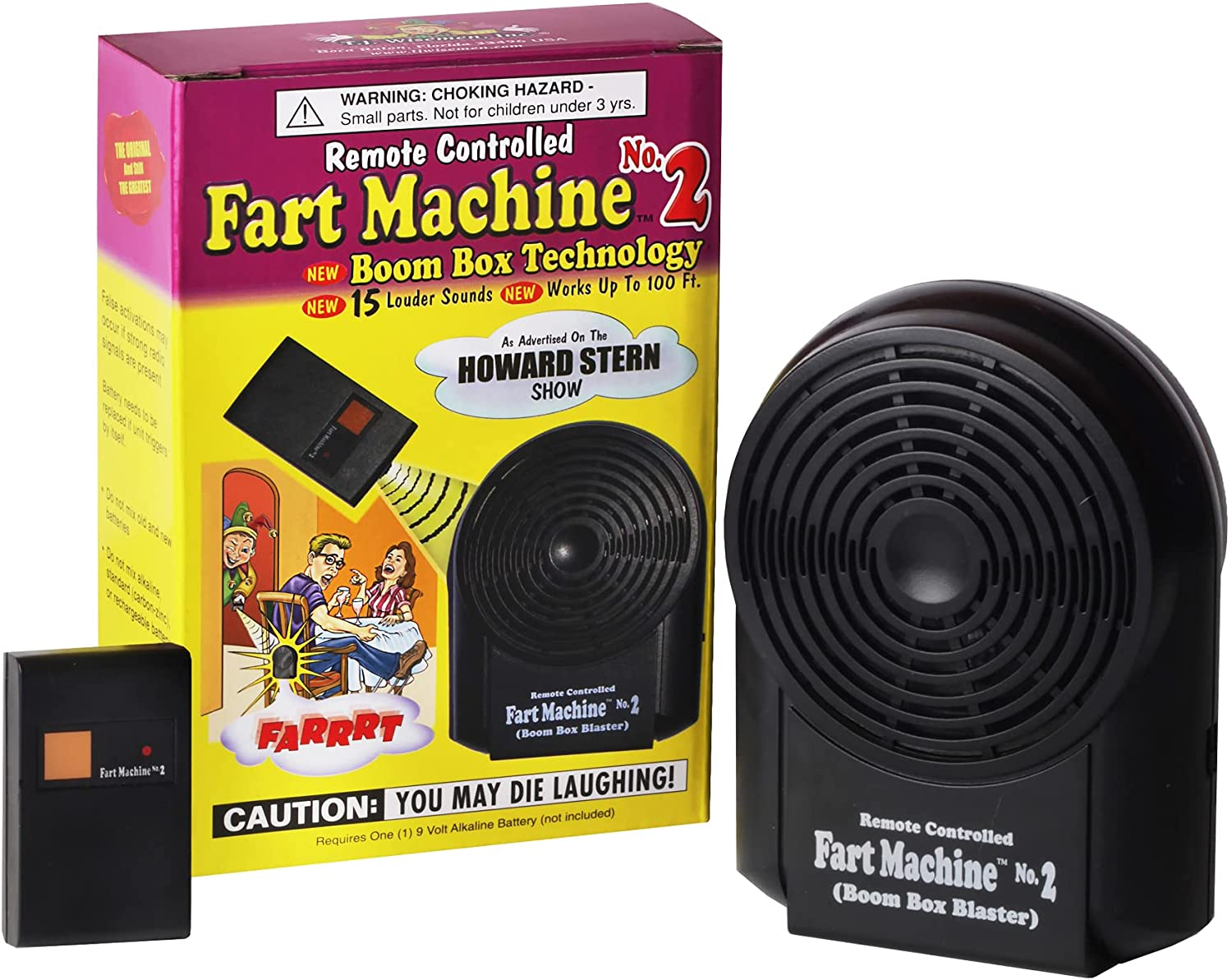 Loftus Fart Machine 2 - 15 Unique Sounds, 100Ft Range, Black, Adult Prank Item image number 6