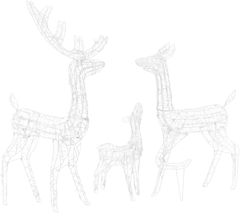 Christmas Reindeer, Xmas Light up Reindeer Outdoor Yard Christmas Decoration Acrylic Reindeer Family Christmas Decoration 300 LED Warm White image number 3