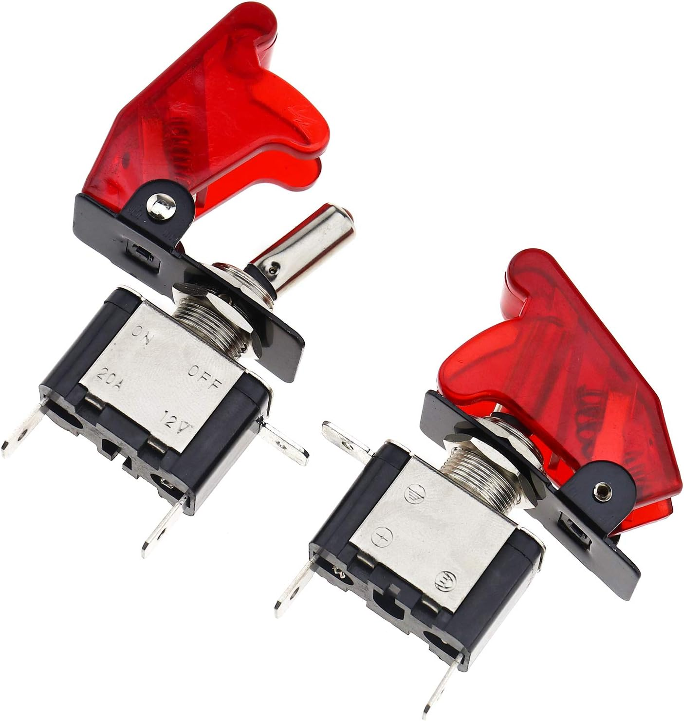 SING F LTD 5X 12V 20A Red Cover LED Toggle Switch SPST for Racing Car Van ATV Motor Boat image number 3