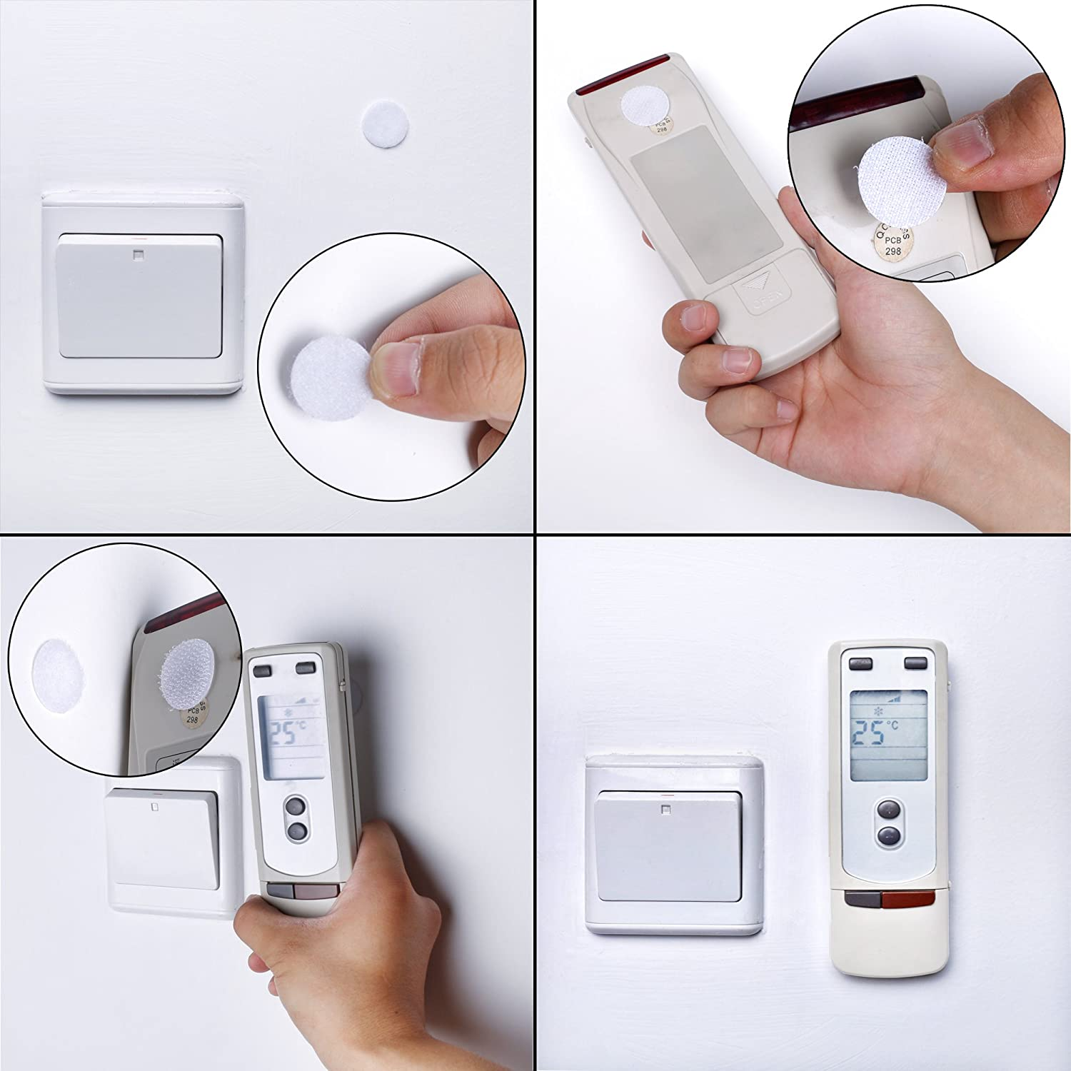 1008Pcs 2/5" （10Mm） Diameter Sticky Back Coins Hook and Loop Self Adhesive Dots Tapes，White - Black/White image number 4