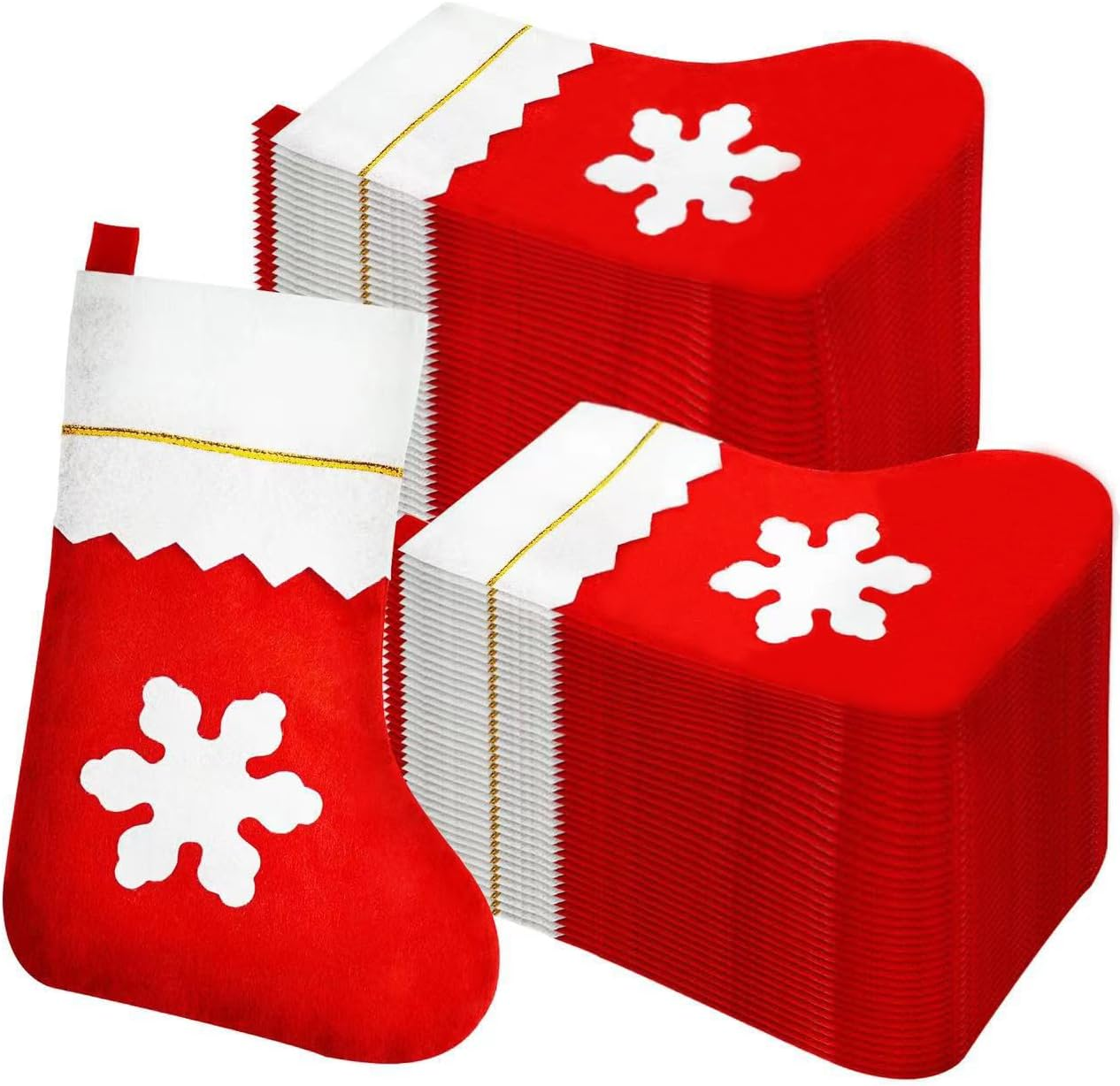 100 Pieces Red Felt Christmas Stockings image number 2
