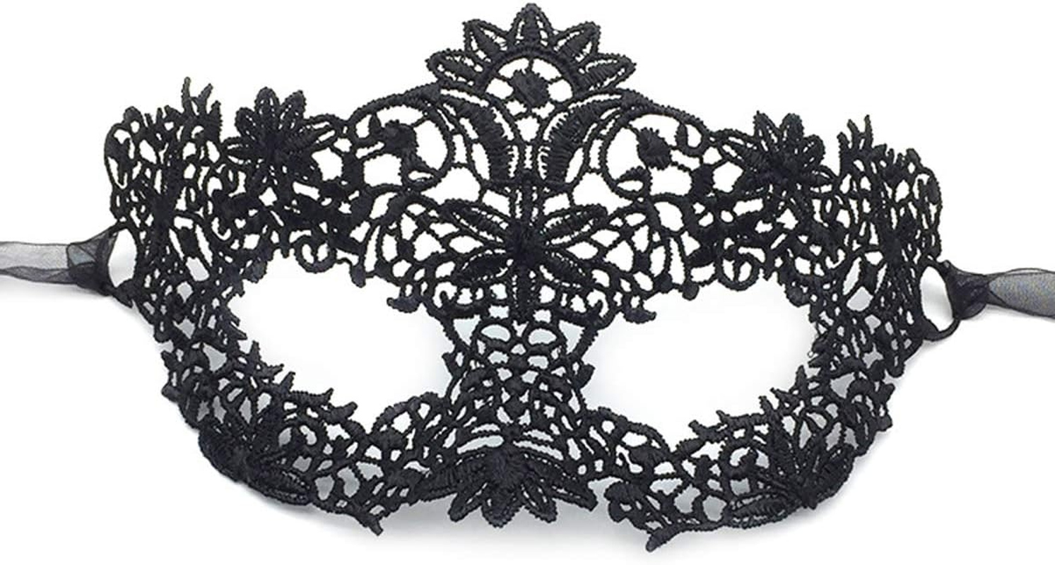 Imapo Masquerade Mask, Sexy Mardi Gras Masks for Women Lady Girls, Halloween Christmas Cosplay Venetian Party Prom Ball Lace Eye Masks - Black image number 1