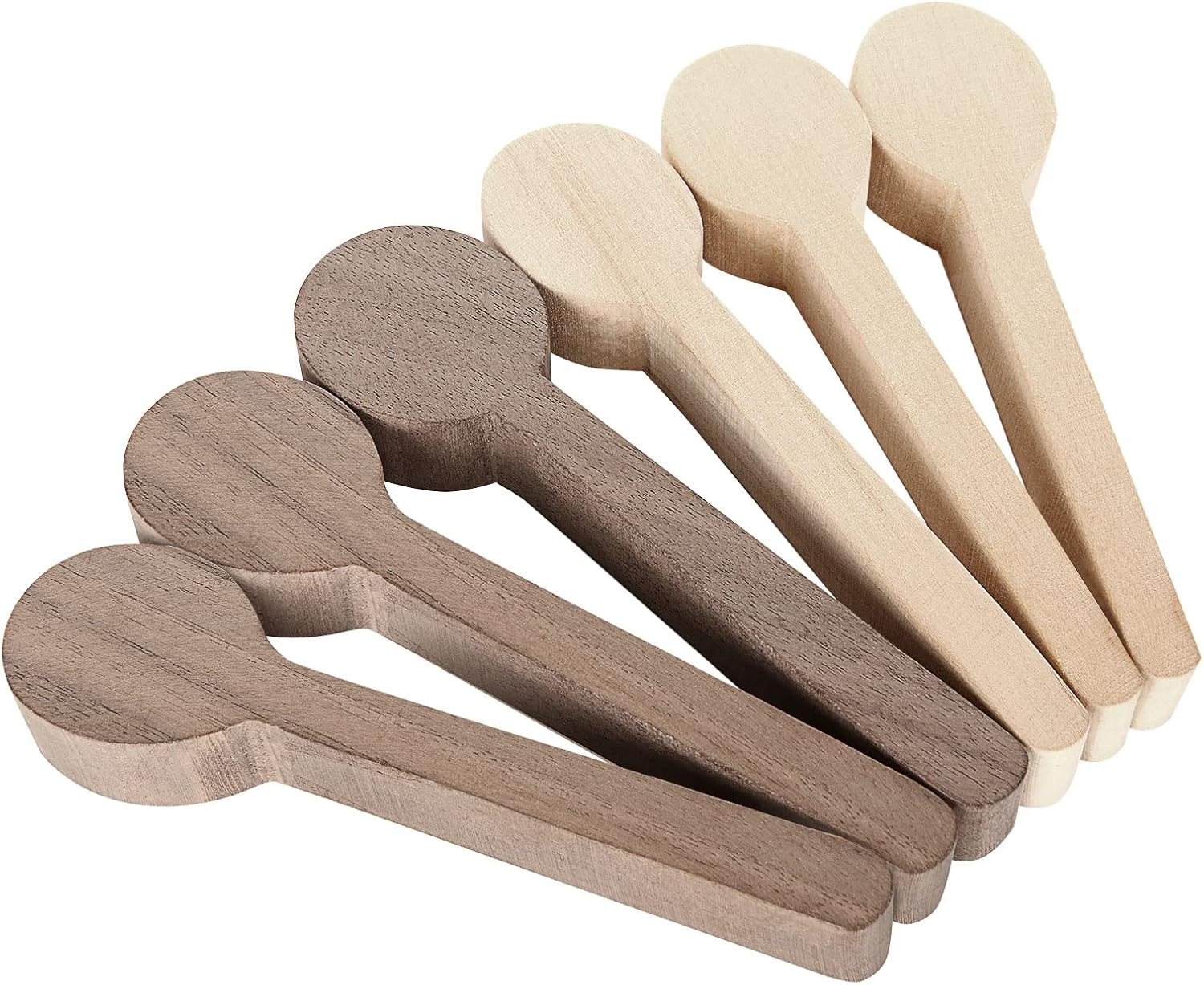 6Pcs Spoon Carving Wood Blanks, Beech and Walnut Unfinished Wooden Craft for Whittling (6.2X1.6 Inch) image number 2