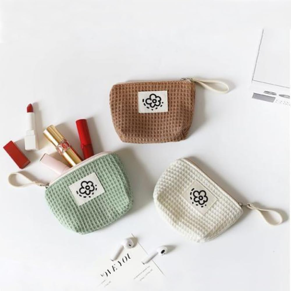 Small Cosmetic Bag,Makeup Bags, Lipstick Pouch Beauty Makeup Lipstick Cosmetic Accessories Organizer Women and Girls (Green, 13 * 8.5Cm) image number 5