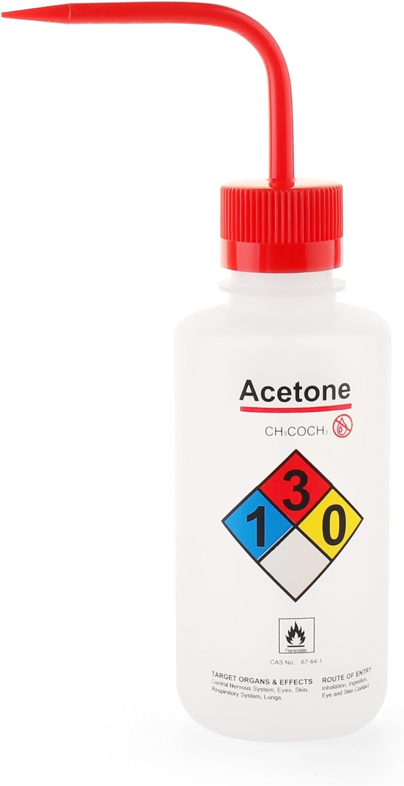 Acetone Wash Bottle, 1PC of Vol.500Ml (17Oz), Narrow Mouth, Self-Venting Safety Wash Bottle, LDPE Material, IN-WBA501 image number 4