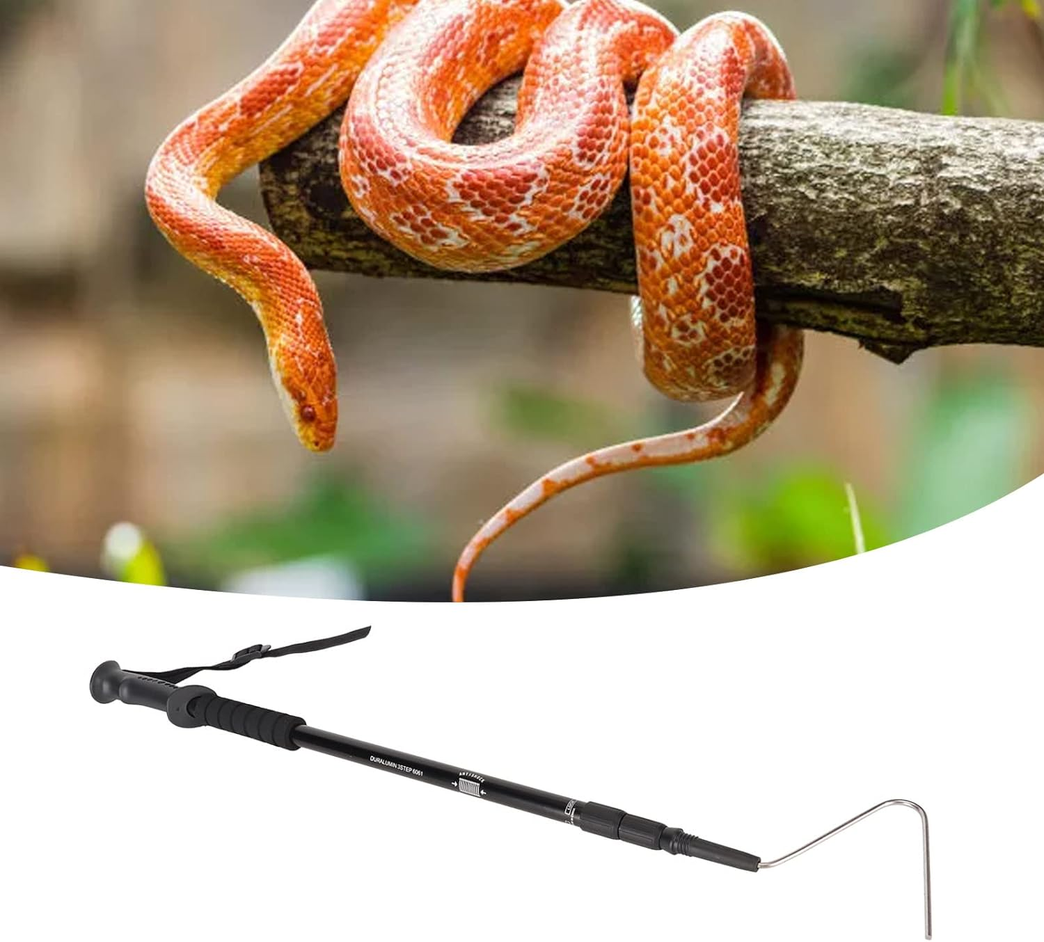 Retractable Snake Hook, Adjustable Snake Catcher, Reinforced Safe Ergonomic Grip, Portable with Handle for Reptiles image number 1