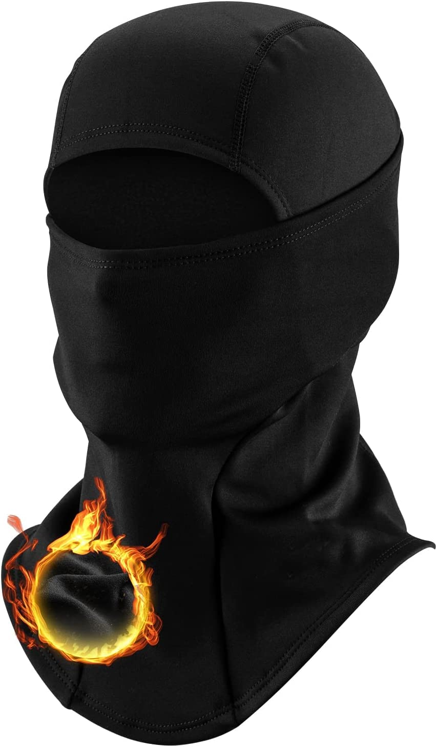 Cold Weather Balaclava Ski Mask with Thermal Fleece inside for Men Windproof Thermal Winter Scarf Mask Women Neck Warmer Hood Black image number 5