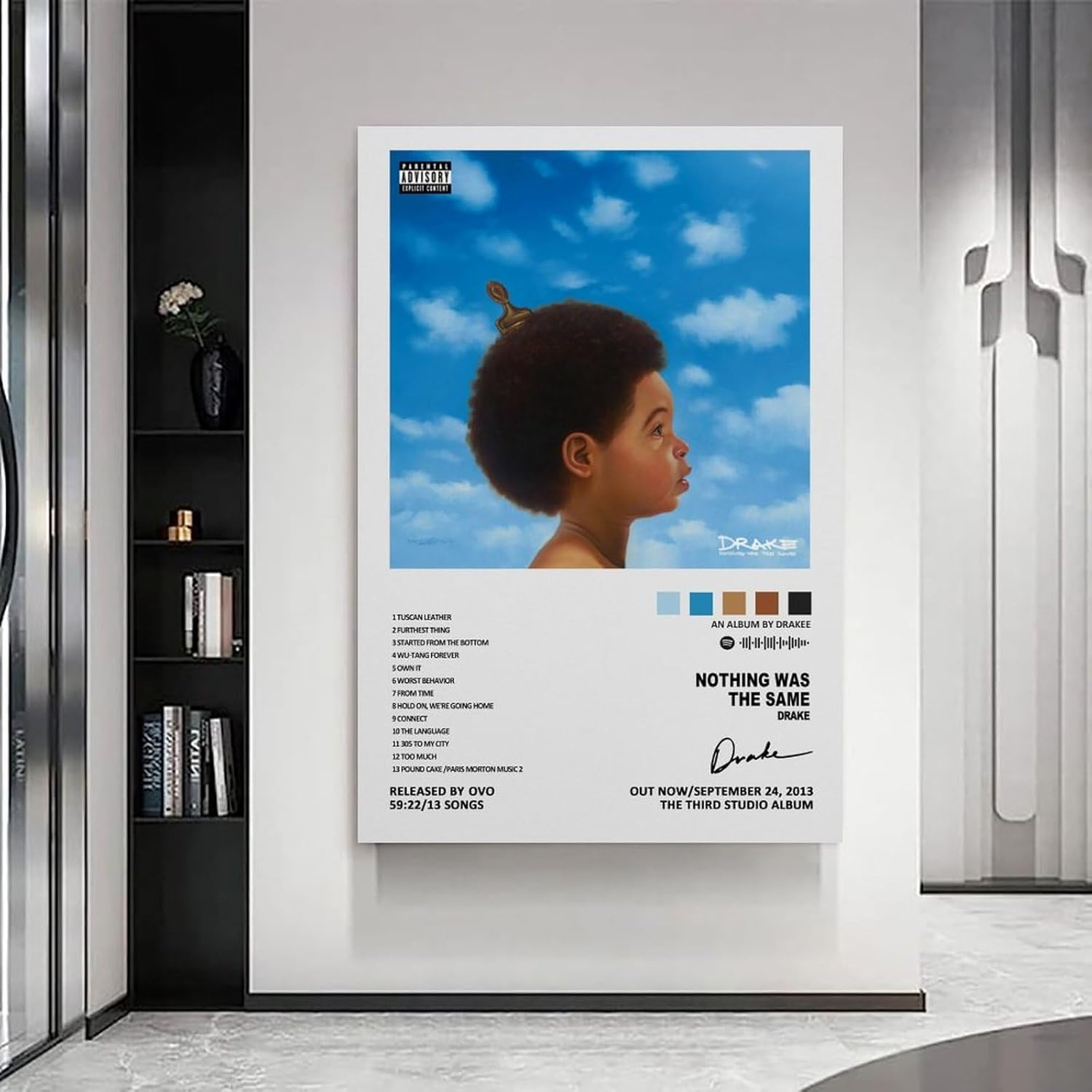 Drake Nothing Was the Same Music Album Poster Poster Canvas Painting Wall Art Picture Home Decor Print for Bedroom Living Room Dorm Study Bar Office 12X18Inch(30X45Cm)
